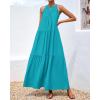 imageBTFBM Summer Halter Dresses for Women 2025 Casual Spring Hollow Out Sleeveless Boho Sundresses Beach Vacation Maxi DressBright Lake Blue