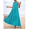 imageBTFBM Summer Halter Dresses for Women 2025 Casual Spring Hollow Out Sleeveless Boho Sundresses Beach Vacation Maxi DressBright Lake Blue