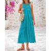imageBTFBM Summer Halter Dresses for Women 2025 Casual Spring Hollow Out Sleeveless Boho Sundresses Beach Vacation Maxi DressBright Lake Blue