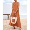 imageBTFBM Summer Halter Dresses for Women 2025 Casual Spring Hollow Out Sleeveless Boho Sundresses Beach Vacation Maxi DressBrown Orange