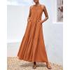 imageBTFBM Summer Halter Dresses for Women 2025 Casual Spring Hollow Out Sleeveless Boho Sundresses Beach Vacation Maxi DressBrown Orange