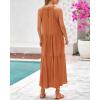 imageBTFBM Summer Halter Dresses for Women 2025 Casual Spring Hollow Out Sleeveless Boho Sundresses Beach Vacation Maxi DressBrown Orange