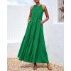 imageBTFBM Summer Halter Dresses for Women 2025 Casual Spring Hollow Out Sleeveless Boho Sundresses Beach Vacation Maxi DressGreen