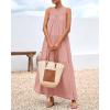 imageBTFBM Summer Halter Dresses for Women 2025 Casual Spring Hollow Out Sleeveless Boho Sundresses Beach Vacation Maxi DressPink