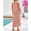 imageBTFBM Summer Halter Dresses for Women 2025 Casual Spring Hollow Out Sleeveless Boho Sundresses Beach Vacation Maxi DressPink