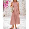 imageBTFBM Summer Halter Dresses for Women 2025 Casual Spring Hollow Out Sleeveless Boho Sundresses Beach Vacation Maxi DressPink
