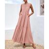 imageBTFBM Summer Halter Dresses for Women 2025 Casual Spring Hollow Out Sleeveless Boho Sundresses Beach Vacation Maxi DressPink