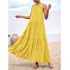 imageBTFBM Summer Halter Dresses for Women 2025 Casual Spring Hollow Out Sleeveless Boho Sundresses Beach Vacation Maxi DressYellow