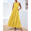 imageBTFBM Summer Halter Dresses for Women 2025 Casual Spring Hollow Out Sleeveless Boho Sundresses Beach Vacation Maxi DressYellow