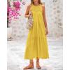 imageBTFBM Summer Halter Dresses for Women 2025 Casual Spring Hollow Out Sleeveless Boho Sundresses Beach Vacation Maxi DressYellow