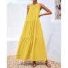 imageBTFBM Summer Halter Dresses for Women 2025 Casual Spring Hollow Out Sleeveless Boho Sundresses Beach Vacation Maxi DressYellow