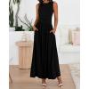 imageBTFBM Summer Maxi Dresses for Women 2025 Sleeveless Casual Ruched High Waisted Tank Long Sundress Flowy Beach Fall DressBlack