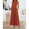 imageBTFBM Summer Maxi Dresses for Women 2025 Sleeveless Casual Ruched High Waisted Tank Long Sundress Flowy Beach Fall DressBrick Red