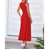 imageBTFBM Women Midi Bodycon Tank Dress Summer Crewneck Sleeveless Pleated A Line Business Casual Knit Sweater Fall DressesBrick Red