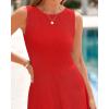 imageBTFBM Women Midi Bodycon Tank Dress Summer Crewneck Sleeveless Pleated A Line Business Casual Knit Sweater Fall DressesBrick Red