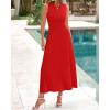 imageBTFBM Women Midi Bodycon Tank Dress Summer Crewneck Sleeveless Pleated A Line Business Casual Knit Sweater Fall DressesBrick Red