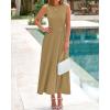 imageBTFBM Women Midi Bodycon Tank Dress Summer Crewneck Sleeveless Pleated A Line Business Casual Knit Sweater Fall DressesCamel