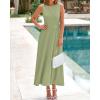 imageBTFBM Women Midi Bodycon Tank Dress Summer Crewneck Sleeveless Pleated A Line Business Casual Knit Sweater Fall DressesMist Green