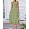 imageBTFBM Women Midi Bodycon Tank Dress Summer Crewneck Sleeveless Pleated A Line Business Casual Knit Sweater Fall DressesMist Green