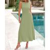 imageBTFBM Women Midi Bodycon Tank Dress Summer Crewneck Sleeveless Pleated A Line Business Casual Knit Sweater Fall DressesMist Green