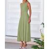 imageBTFBM Women Midi Bodycon Tank Dress Summer Crewneck Sleeveless Pleated A Line Business Casual Knit Sweater Fall DressesMist Green
