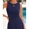 imageBTFBM Women Midi Bodycon Tank Dress Summer Crewneck Sleeveless Pleated A Line Business Casual Knit Sweater Fall DressesNavy