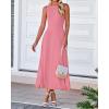 imageBTFBM Women Midi Bodycon Tank Dress Summer Crewneck Sleeveless Pleated A Line Business Casual Knit Sweater Fall DressesPink