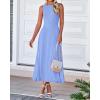 imageBTFBM Women Midi Bodycon Tank Dress Summer Crewneck Sleeveless Pleated A Line Business Casual Knit Sweater Fall DressesSky Blue