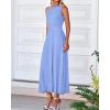 imageBTFBM Women Midi Bodycon Tank Dress Summer Crewneck Sleeveless Pleated A Line Business Casual Knit Sweater Fall DressesSky Blue