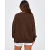 imageBTFBM Womens Casual Crewneck Sweatshirts 2025 Spring Fall Clothes Long Sleeve Side Slit Workout Fleece Pullover TopsCoffee