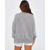 imageBTFBM Womens Casual Crewneck Sweatshirts 2025 Spring Fall Clothes Long Sleeve Side Slit Workout Fleece Pullover TopsGrey