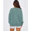 imageBTFBM Womens Casual Crewneck Sweatshirts 2025 Spring Fall Clothes Long Sleeve Side Slit Workout Fleece Pullover TopsGrey Green