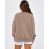 imageBTFBM Womens Casual Crewneck Sweatshirts 2025 Spring Fall Clothes Long Sleeve Side Slit Workout Fleece Pullover TopsLight Coffee