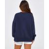 imageBTFBM Womens Casual Crewneck Sweatshirts 2025 Spring Fall Clothes Long Sleeve Side Slit Workout Fleece Pullover TopsNavy