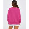 imageBTFBM Womens Casual Crewneck Sweatshirts 2025 Spring Fall Clothes Long Sleeve Side Slit Workout Fleece Pullover TopsRose Red