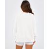 imageBTFBM Womens Casual Crewneck Sweatshirts 2025 Spring Fall Clothes Long Sleeve Side Slit Workout Fleece Pullover TopsWhite