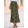 imageBTFBM Womens Floral Mesh Maxi Skirt Elastic High Waisted Boho Elegant Mermaid 2025 Summer Fall Long Skirts for WomenArmy Green