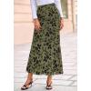 imageBTFBM Womens Floral Mesh Maxi Skirt Elastic High Waisted Boho Elegant Mermaid 2025 Summer Fall Long Skirts for WomenArmy Green
