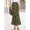 imageBTFBM Womens Floral Mesh Maxi Skirt Elastic High Waisted Boho Elegant Mermaid 2025 Summer Fall Long Skirts for WomenArmy Green