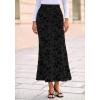 imageBTFBM Womens Floral Mesh Maxi Skirt Elastic High Waisted Boho Elegant Mermaid 2025 Summer Fall Long Skirts for WomenBlack