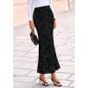 imageBTFBM Womens Floral Mesh Maxi Skirt Elastic High Waisted Boho Elegant Mermaid 2025 Summer Fall Long Skirts for WomenBlack