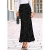 imageBTFBM Womens Floral Mesh Maxi Skirt Elastic High Waisted Boho Elegant Mermaid 2025 Summer Fall Long Skirts for WomenBlack