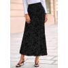 imageBTFBM Womens Floral Mesh Maxi Skirt Elastic High Waisted Boho Elegant Mermaid 2025 Summer Fall Long Skirts for WomenBlack