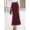 imageBTFBM Womens Floral Mesh Maxi Skirt Elastic High Waisted Boho Elegant Mermaid 2025 Summer Fall Long Skirts for WomenBurgundy
