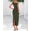imageBTFBM Womens Formal Cocktail Dresses Fall 2025 One Shoulder Twist Strap Ruched Bodycon Elegant Wedding Party Maxi DressArmy Green
