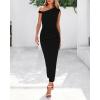 imageBTFBM Womens Formal Cocktail Dresses Fall 2025 One Shoulder Twist Strap Ruched Bodycon Elegant Wedding Party Maxi DressBlack