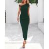 imageBTFBM Womens Formal Cocktail Dresses Fall 2025 One Shoulder Twist Strap Ruched Bodycon Elegant Wedding Party Maxi DressDark Green