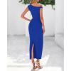 imageBTFBM Womens Formal Cocktail Dresses Fall 2025 One Shoulder Twist Strap Ruched Bodycon Elegant Wedding Party Maxi DressRoyal Blue