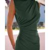 imageBTFBM Womens Ruched Bodycon Dress Summer Casual Sleeveless Back Slit Elegant Club Evening Party Cocktail Maxi DressesArmy Green