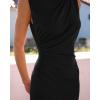 imageBTFBM Womens Ruched Bodycon Dress Summer Casual Sleeveless Back Slit Elegant Club Evening Party Cocktail Maxi DressesBlack